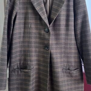 BB Dakota Plaid Blazer - Brown and Pink